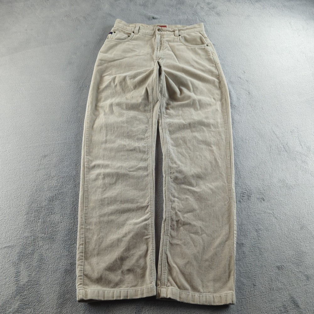 Vintage Tommy Hilfiger Pants 31x34 Tan Relaxed Straight Wide Baggy Red Label